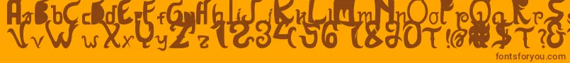 HanatasyaSans Font – Brown Fonts on Orange Background