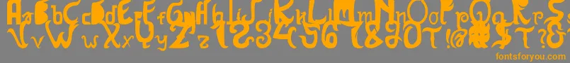 HanatasyaSans-Schriftart – Orangefarbene Schriften auf grauem Hintergrund