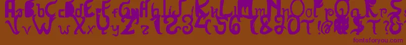 HanatasyaSans Font – Purple Fonts on Brown Background