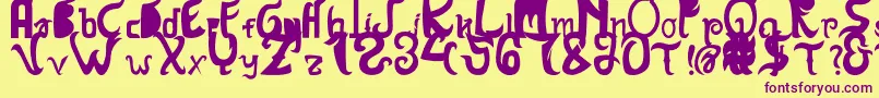 HanatasyaSans Font – Purple Fonts on Yellow Background