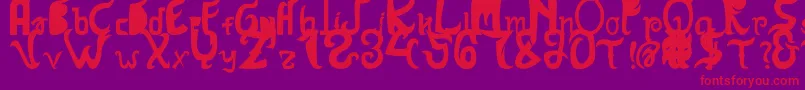 HanatasyaSans Font – Red Fonts on Purple Background