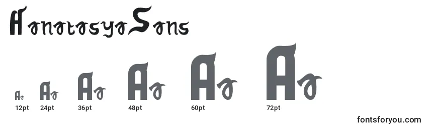 HanatasyaSans Font Sizes