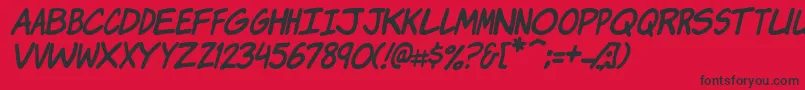 KomikaJamItalic Font – Black Fonts on Red Background