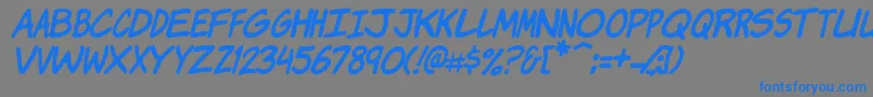 KomikaJamItalic Font – Blue Fonts on Gray Background