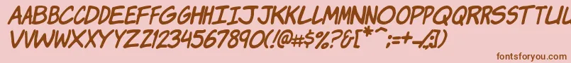 KomikaJamItalic Font – Brown Fonts on Pink Background