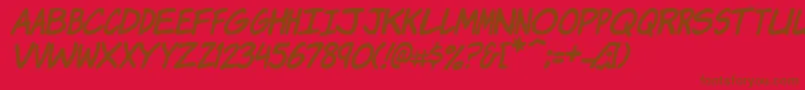 KomikaJamItalic Font – Brown Fonts on Red Background