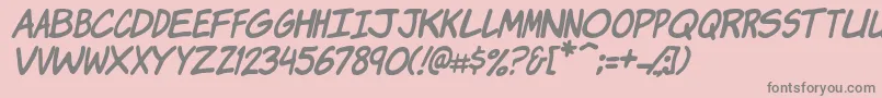 KomikaJamItalic Font – Gray Fonts on Pink Background
