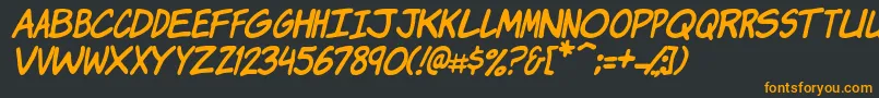 KomikaJamItalic Font – Orange Fonts on Black Background