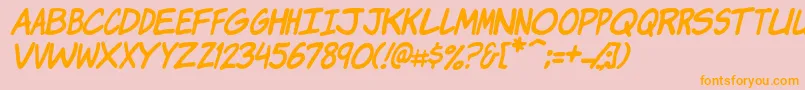 KomikaJamItalic Font – Orange Fonts on Pink Background