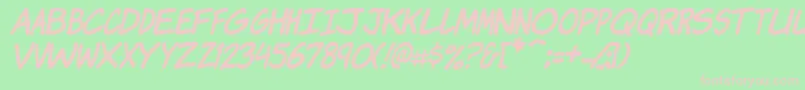 KomikaJamItalic Font – Pink Fonts on Green Background