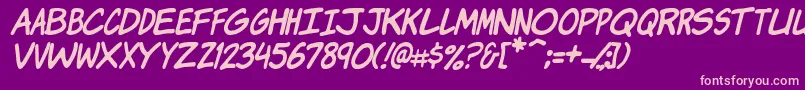 KomikaJamItalic Font – Pink Fonts on Purple Background