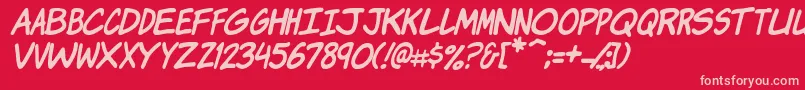 KomikaJamItalic Font – Pink Fonts on Red Background