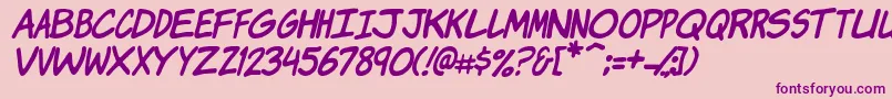 KomikaJamItalic Font – Purple Fonts on Pink Background