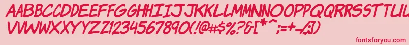 Шрифт KomikaJamItalic – красные шрифты на розовом фоне