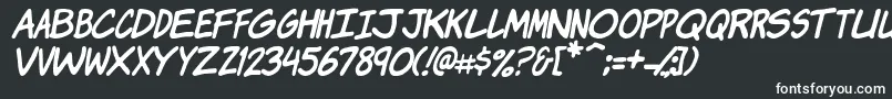 フォントKomikaJamItalic – 白い文字