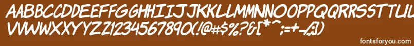 KomikaJamItalic Font – White Fonts on Brown Background