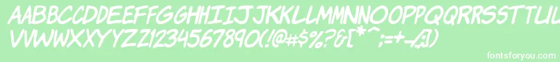 KomikaJamItalic Font – White Fonts on Green Background