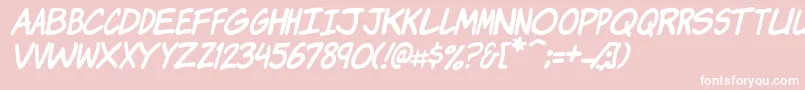 KomikaJamItalic Font – White Fonts on Pink Background