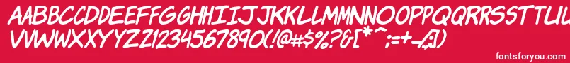 KomikaJamItalic Font – White Fonts on Red Background