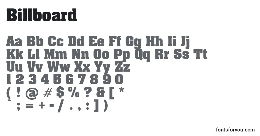 Billboardフォント–アルファベット、数字、特殊文字