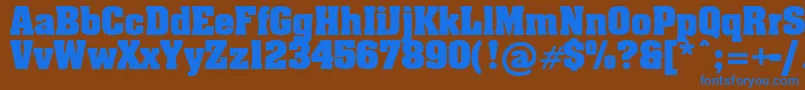 フォントBillboard – 茶色の背景に青い文字
