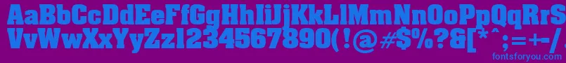 フォントBillboard – 紫色の背景に青い文字