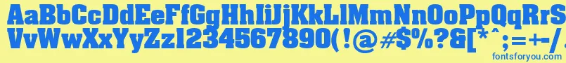 Billboard Font – Blue Fonts on Yellow Background