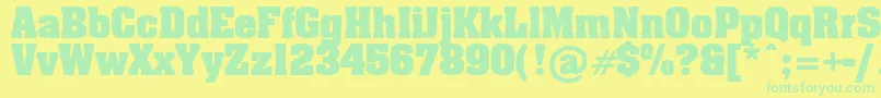 Billboard Font – Green Fonts on Yellow Background