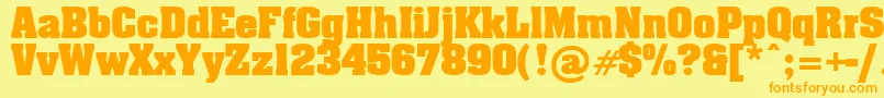 Billboard Font – Orange Fonts on Yellow Background