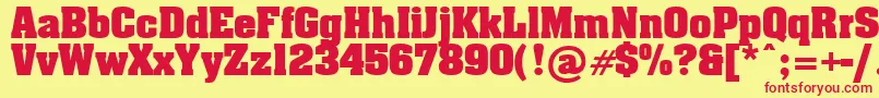 Billboard Font – Red Fonts on Yellow Background