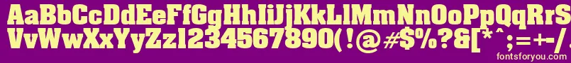 Billboard Font – Yellow Fonts on Purple Background