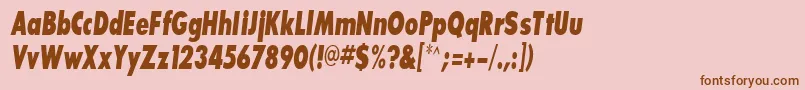 BouganBlackcondensedSsiBold Font – Brown Fonts on Pink Background