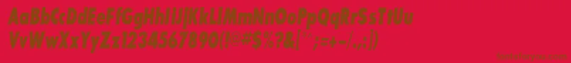 BouganBlackcondensedSsiBold Font – Brown Fonts on Red Background