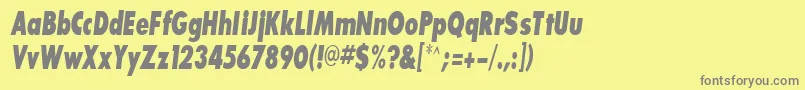 BouganBlackcondensedSsiBold Font – Gray Fonts on Yellow Background
