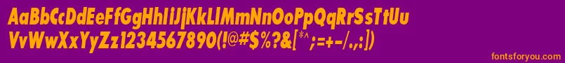 BouganBlackcondensedSsiBold Font – Orange Fonts on Purple Background