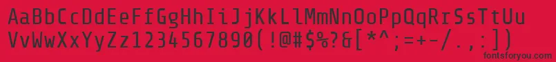 ShareTechmono-Schriftart – Schwarze Schriften auf rotem Hintergrund