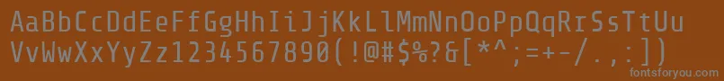 Шрифт ShareTechmono – серые шрифты на коричневом фоне