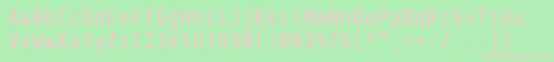 ShareTechmono Font – Pink Fonts on Green Background