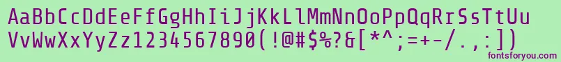 ShareTechmono Font – Purple Fonts on Green Background
