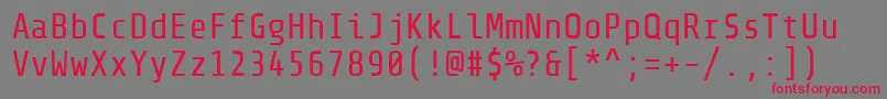フォントShareTechmono – 赤い文字の灰色の背景