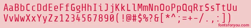 ShareTechmono Font – Red Fonts on Pink Background