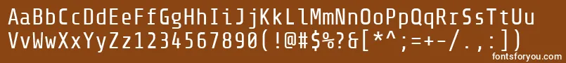 ShareTechmono Font – White Fonts on Brown Background