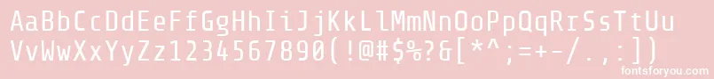 フォントShareTechmono – ピンクの背景に白い文字