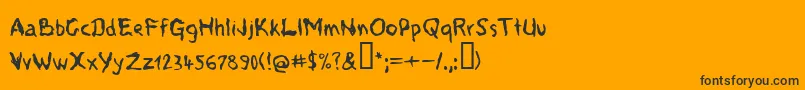 Voods ffy Font – Black Fonts on Orange Background