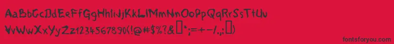 Voods ffy Font – Black Fonts on Red Background