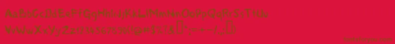 フォントVoods ffy – 赤い背景に茶色の文字