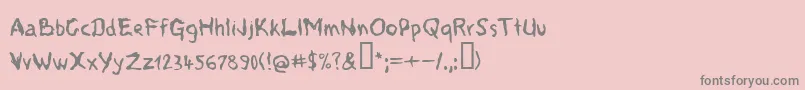 フォントVoods ffy – ピンクの背景に灰色の文字