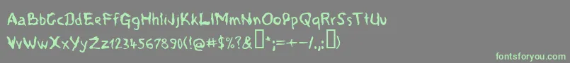 Voods ffy Font – Green Fonts on Gray Background