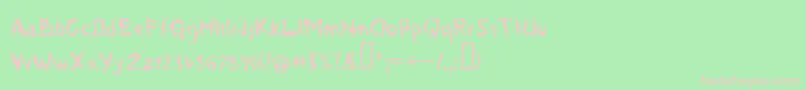 Voods ffy-Schriftart – Rosa Schriften auf grünem Hintergrund