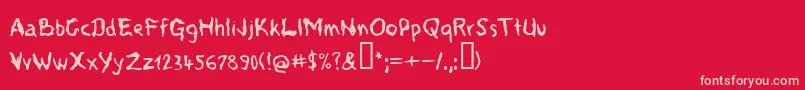 Voods ffy Font – Pink Fonts on Red Background